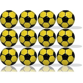 Yellow Soccer Ball Golf Ball 12 Pack by GBM Golf Now in Christmas Packaging. Great Gift IDEA from Moms, DADS and Kids - Perfect for The Person who has Everything.