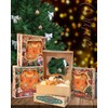 qiqee Christmas Kraft Cookie Boxes with Window 12packs 10x10x2.5 Inch