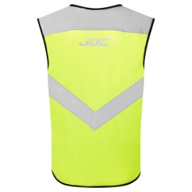 JDC Motorcycle Hi Vis Vest High Visibility Zipped Safety Reflective Yellow - Axis - M