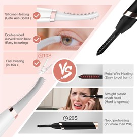 TOUCHBeauty Magnetische Wimpern, Wimperndzang Beheizbar, Beheizbare Wimperndzang, Lang Anhaltender Schwung-Tragbare Elektrische Wimperndzang, Heated Eyelash Curler 24h Lasting