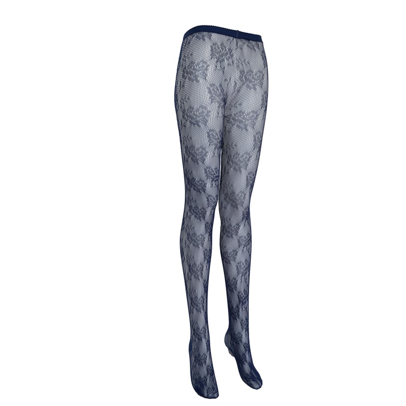 TBFT Blue lace tights fishnet stockings for women funky patterned