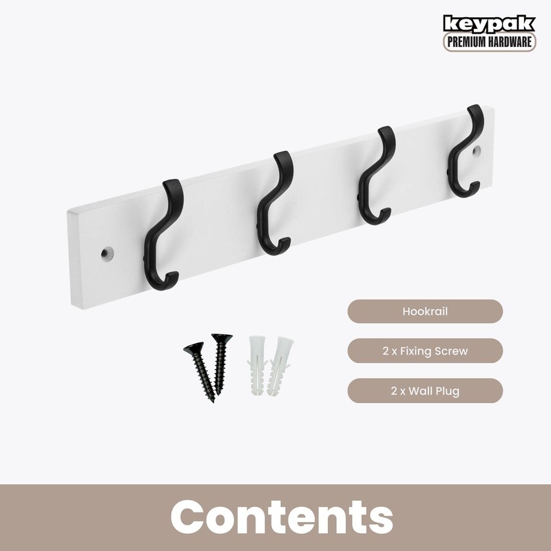 Keypak Minimalistic Wall-Mounted Coat Rack – 4 Hooks on Stylish