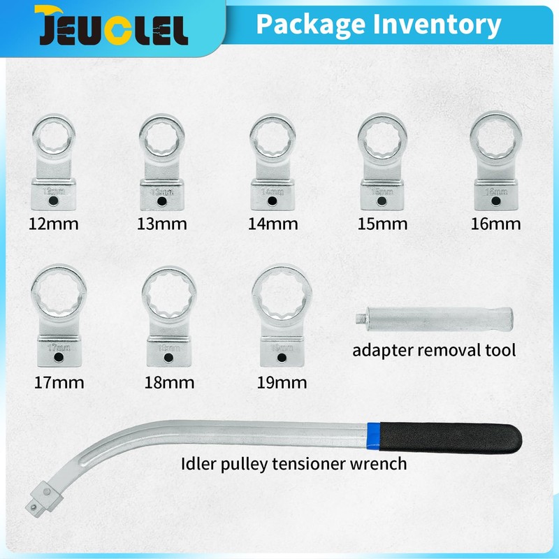 JEUCLEL 10PCS Universal Auxiliary Timing Idler Belt Wrench Serpentine Belt