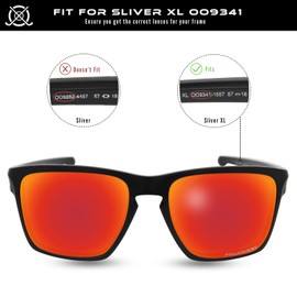 SOLODAD Replacement Lenses for Oakley Sliver XL OO9341 Sunglasses Polarized-Lava Red