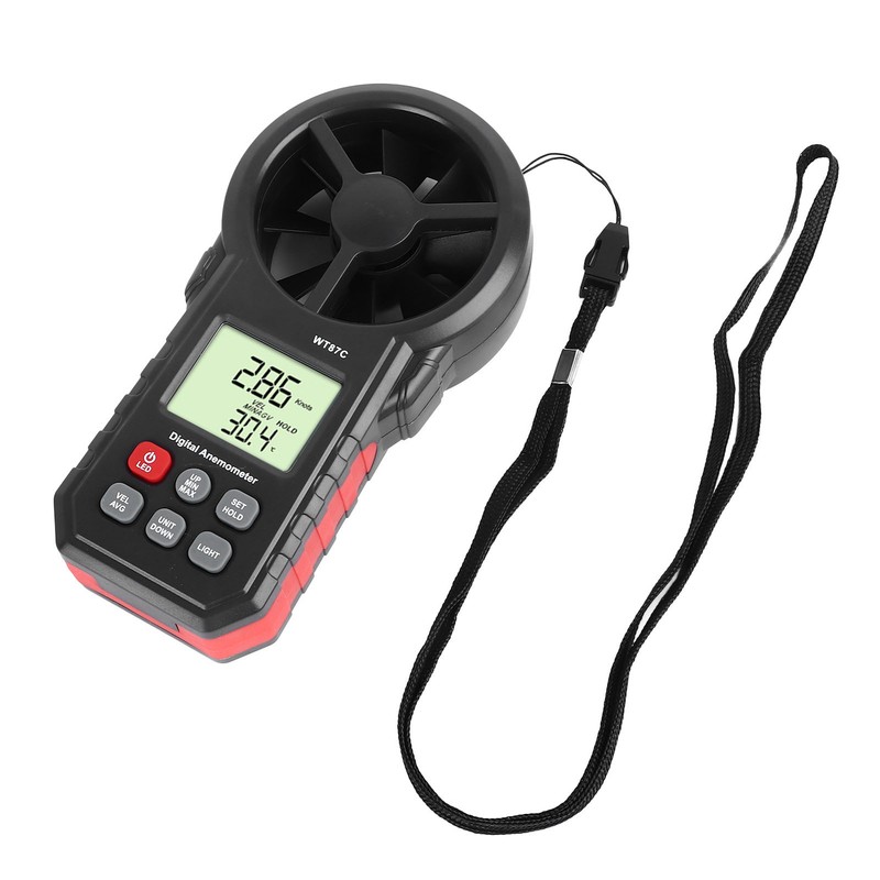Digital Anemometer LCD Backlit Display Maximum Minimum Average Wind Speed