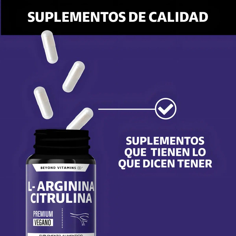 L - Arginina 1000mg Citrulina Beta Alanina Cafena (de Guaran)