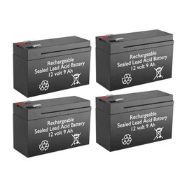 BatteryGuy 12V 9Ah rechargeable Sealed Lead Acid High Rate battery Set of Four