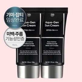 Heis Heizu Aquagen Sun Cream Men's Daily Functional Sunscreen SPF50+ PA++++, 50g, 2 units / 히이즈 아쿠아젠 선크림 남성 데일리 기능성 자외선 차단제 SPF50+ PA++++, 50g, 2개