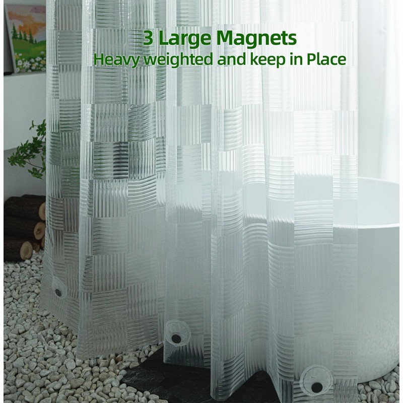 Tonnali 78 Inch Shower Curtain or Liner with Desigh, EVA