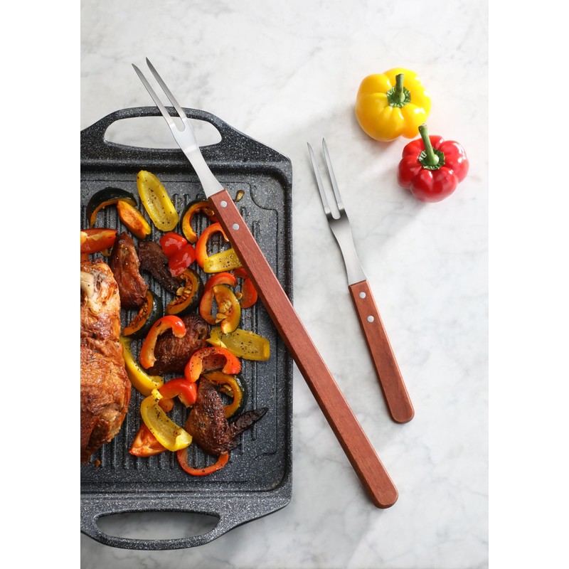 New Star Foodservice | Commercial Grade BBQ Fork, Wood Handle