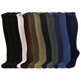 12 Pair M/L Graduated Compression Socks 15-20 mmHg Mens & Womens Assorted Colors