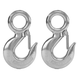 2pcs 1.5 Tons Eye Slip Hook with Safety Latch Stainless Steel Marine Lifting Eye Hoist Hook