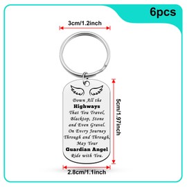 Drive Safe Gift for Women Men 6PCS Driver Gifts Keyring for Him Boys Valentine's Day Gifts for Truck Driver New Driver Bus Driver Gifts for Driver Dad Mom Friend Husband Christmas Birthday Gift