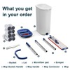 Large Mop and Bucket System with Wringer Set, Hands-Free Flat
