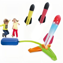 NIWWIN Rocket Toy Launcher for Kids - Foam Rocket, Air Jet Rocket, Outdoor Flight Toy Shoots up to 12 m. Gifts and Toys for Kids Ages 3 4 5 6 7 8+ Years