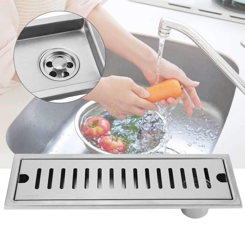 Large Flow Stainless Steel Rectangle Shower Floor Drain Bathroom Drainage