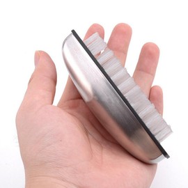 Amacoam Stainless Steel Soap Cleaning Brush Two in One Odour Remover Stainless Steel Soap Nylon Brush Vegetable Brush Hand Wash Brush Massage Brush 10.2 x 3.3 cm