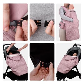 Bebamour Cover for Baby Carrier Universal Hoodie All Season Stroller Covers (New Pink)