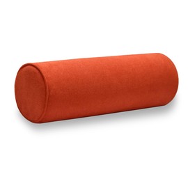 Velvetcossy Cylinder Round Memory Foam Support Pillows 17.8X6 Cervical Neck Roll Pillow with Pillowcase Soft, Comfortable and Breathable for Sleeping, Chair, Car, Sofa，Travel OrangeRed