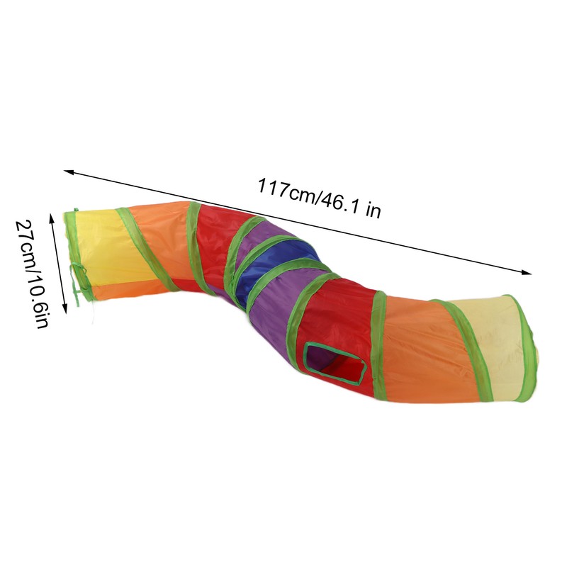 Pet Tunnel Iridescent Foldable Cat STunnel with Interactive Ball and