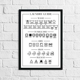 JasonCarlMorgan Winster Creations Laundry Guide 2 Simple Wall Home Decor Print A4 High Gloss