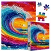 Impossible Puzzles for Adults 1000 Pieces, Colorful Ocean Wave Art