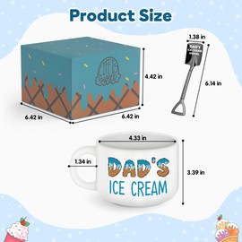 Dad Gifts,Dad Birthday Gifts,Christmas Gifts,Best Dad Ever Gifts,Father's Day Gifts for Dad,Dad Gifts from Daughter Son,Gift Ideas for Step Dad Bouns Dad,Funny Ice Cream Bowl Shovel Spoon Set Gifts