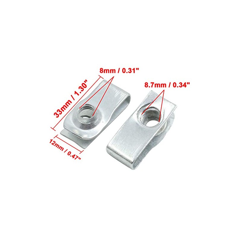 X AUTOHAUX 4pcs Spring Metal U-type Clip with Screws Car