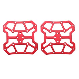 Eddwiin 1 Pair Aluminum Alloy Bike Bicyle Clipless Pedal Platform Adapters for SPD(Red)