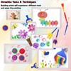 Lubibi Kids Washable Finger Paint Set，Non-Toxic 12 Colors Art Painting
