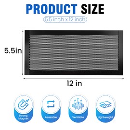 4P Magnetic Floor Vent Covers 5.5 x 12 Inch Air Vent Screen Cover Magnetic Floor Register Vent Covers Magnetic PVC Vent Mesh for Home Wall Ceiling Floor Catches Debris