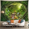 Hoisy Green Forest Cave Tapestry Wall Hanging Jungle Wood Wall