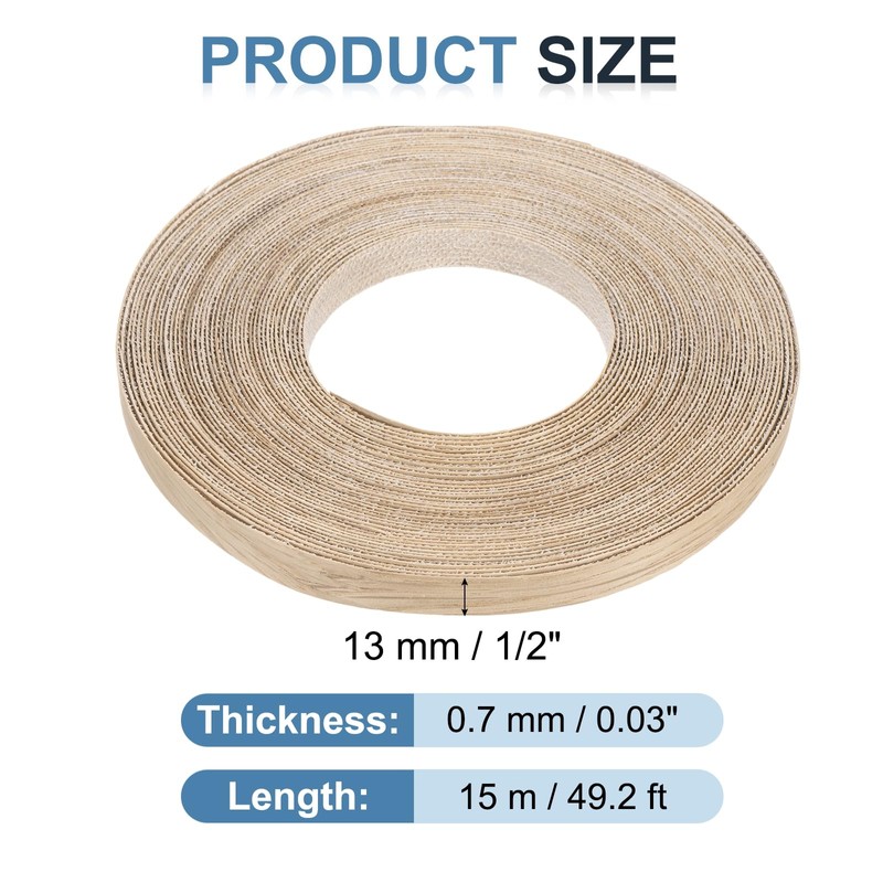 PATIKIL White Oak Edge Banding, 1/2 in x 49.2 ft