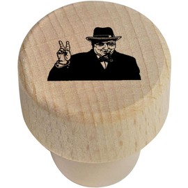 19mm 'Winston Churchill' Wooden Bottle Stopper/Cork (BS00024051)