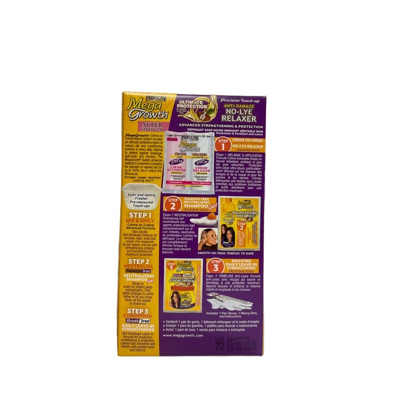 Profectiv Mega Growth No-Lye 1 Touch Up Relaxer Kit Super