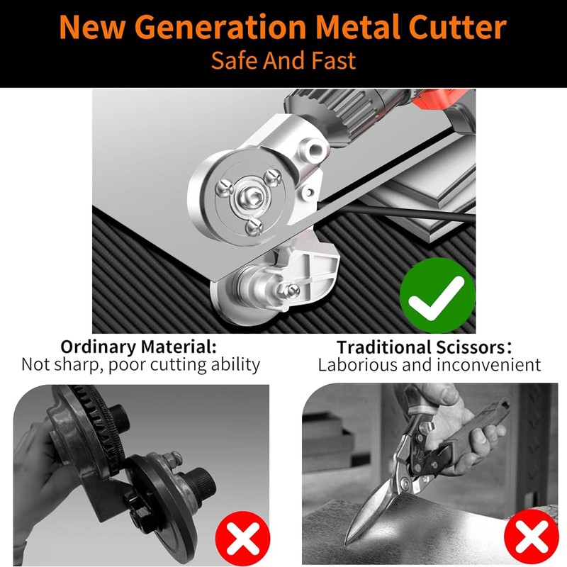 Electric Drill Plate Cutter Attachment, 2025 Upgraded Metal Sheet Cutter