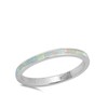 White Simulated Opal Eternity Stackable Ring New .925 Sterling Silver