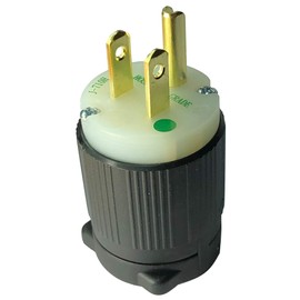 Hospital Grade NEMA 5-15P Green DOT Replacement Plug - Easy Assembly - Webber WB515HGBL - Rewireable (Black)