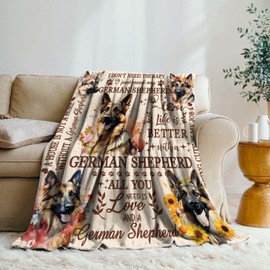 Lussues Nee German Shepherd Throw Blanket for Dog Owners,German Shepherd Blanket Flannel 50 * 60in