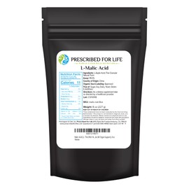 Prescribed for Life L Malic Acid Powder, 100% Pure Malic Acid, Supports Energy and Endurance, USP Grade, Gluten Free, Vegan, Non GMO (8oz / 227g)