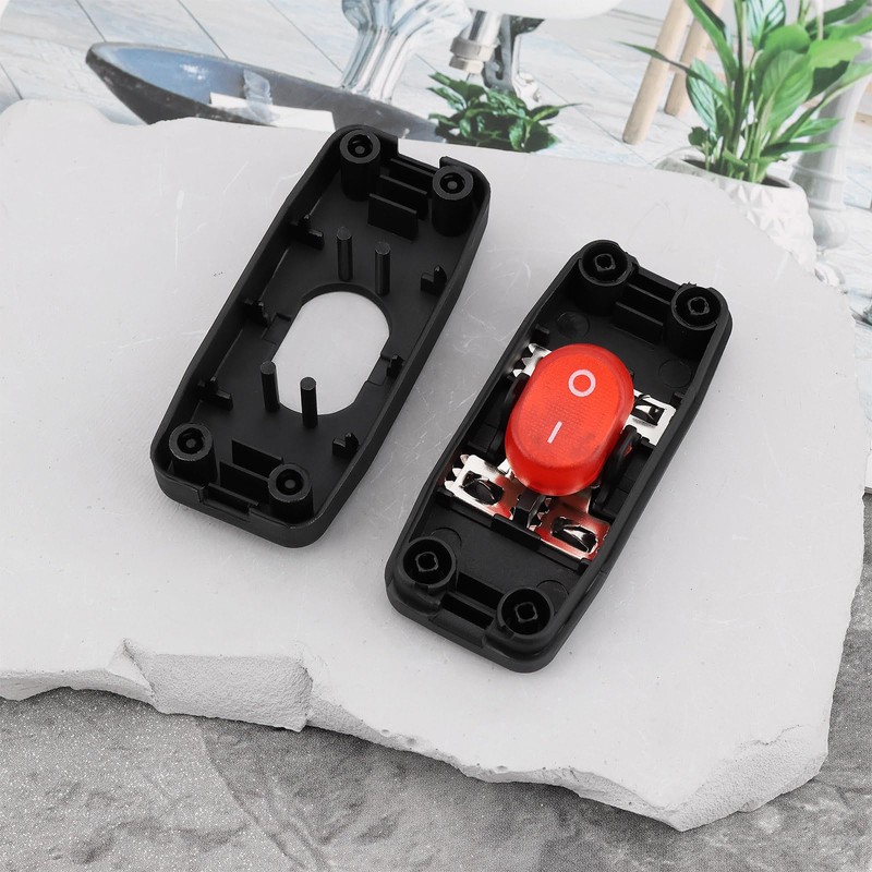 ECSiNG 4 pieces intermediate switch, black, 2-pole, rocker illuminated 250