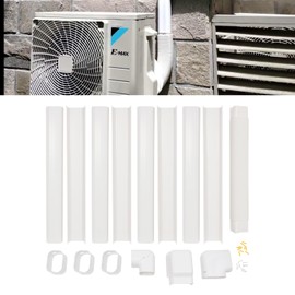 QUEMARQUE Mini Split Line Set Cover, 5" 17Ft Air Conditioner Decorative PVC Line Set Cover Kit for Mini Split and Central Air Conditioner & Heat Pump Line Set Cover Kit