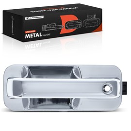 A-Premium Front Left Driver Side Upgraded Metal Exterior Door Handle with Keyhole Compatible with Ford F-150 F150 2015-2020, Without Passive Entry, Chrome, Replace# FL3Z1522405AA-ACHMT