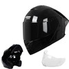 Crown Racing Modular Motorcycle Helmet with Flip-Up Design, Gloss Black,