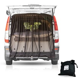 Living in a Bubble Magnetic Fly Screen for Mercedes Metris Vans and Other Campervans, Bug Screen Mesh for Rear Barn Door, Mosquito Net with Zipper Closure (Small)
