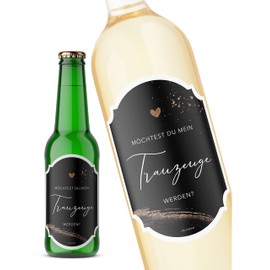 JoliCoon Bottle Label Best Man Ask - Will You Be My Best Man Gift - 8.5 x 12 cm