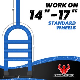 Tow Dolly Basket Straps with Flat Hook, 2 Pack Tow Dolly Straps, Fits 14"-17" Tires Wheels, Breaking Strength 10000 lbs, 2" Over Wheel Car Basket Tie Down Strap with Carrying Bag, Blue