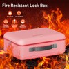 Fireproof Document Box, Hard Case Fireproof Box with Lock, Portable