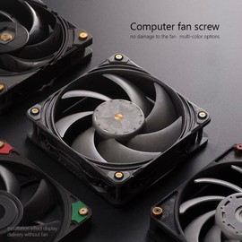 DolDer PC Fan Screws 25 mm Computer Fan Screws Fan Screws Hex Screws and Screw Posts for PC Casing 25 mm Fan (Black)