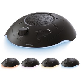 Homedics Sleep Better Portable Sound Machine, Night Light,12 Soothing Sounds Including White Noise, Rain, and Thunderstorm, Ultra-Portable Design, Auto-Off Timer, Ideal for Travel & Baby Sleep, Black